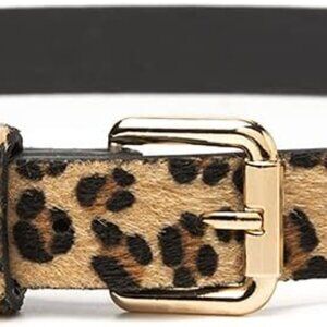 Leopard Leather Belt for Women Alloy Buckle Pants Jeans Dresses Accessory